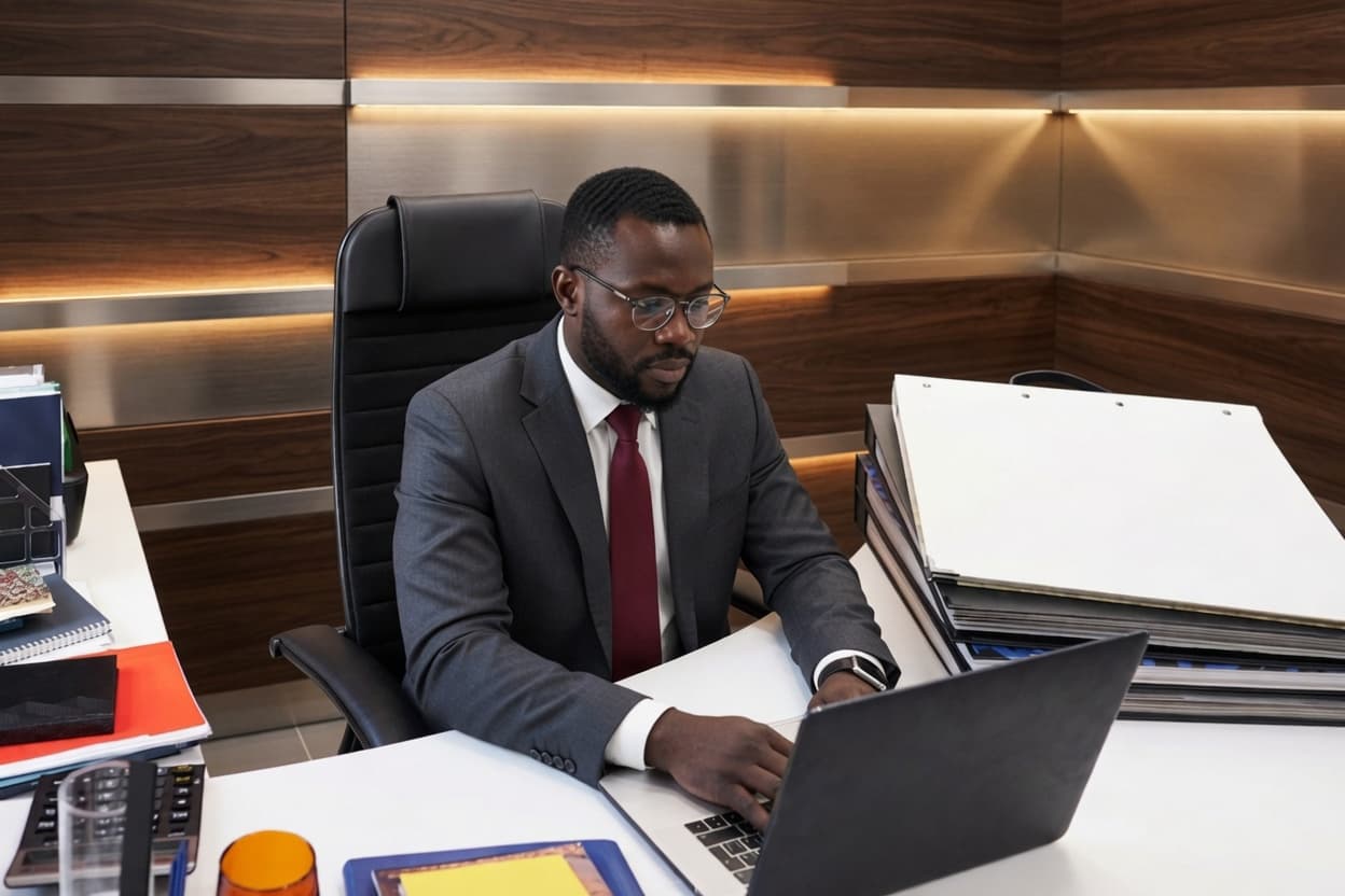 Professionnel utilisant l'IA au bureau
